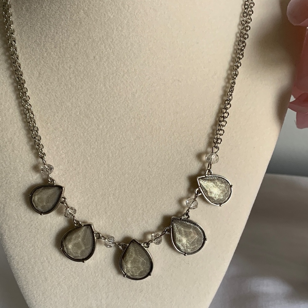 LOFT Silver Teardrop Pendant Necklace - Picture 6 of 6